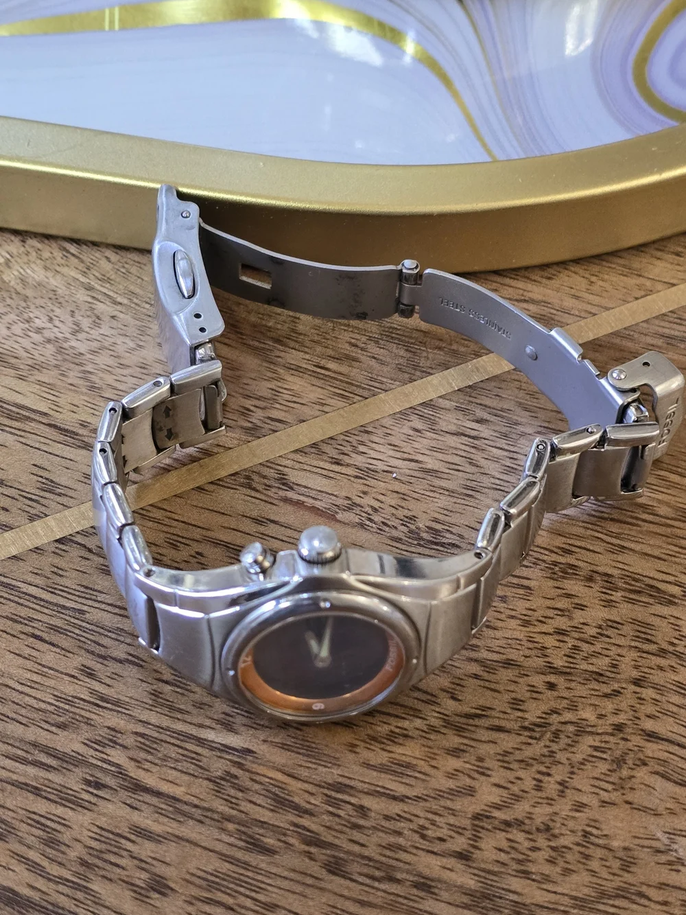 Fossil Texas Longhorns Stainless Steel Watch with Orange Accents